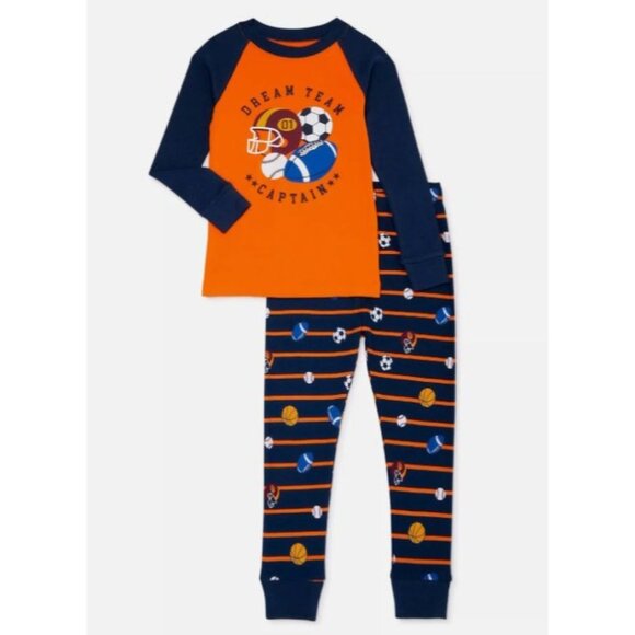 Kids' Dream Team Captain Pajama Set - Long Sleeve & Pants - Sports Theme 2T - Picture 1 of 1